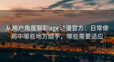 从用户角度聊聊age动漫官方：日常使用中哪些地方顺手，哪些需要适应
