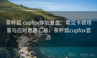 茶杯狐 cupfox体验复盘：常见卡顿场景与应对思路汇总，茶杯狐cupfox官方