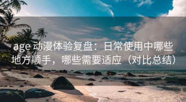 age 动漫体验复盘：日常使用中哪些地方顺手，哪些需要适应（对比总结）