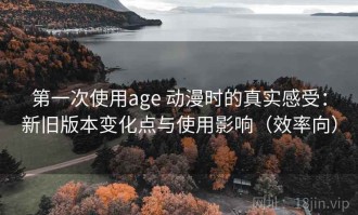 第一次使用age 动漫时的真实感受：新旧版本变化点与使用影响（效率向）