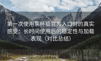 第一次使用茶杯狐官方入口时的真实感受：长时间使用后的稳定性与加载表现（对比总结）