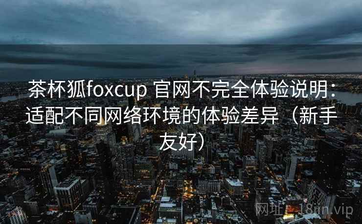 茶杯狐foxcup 官网不完全体验说明：适配不同网络环境的体验差异（新手友好）
